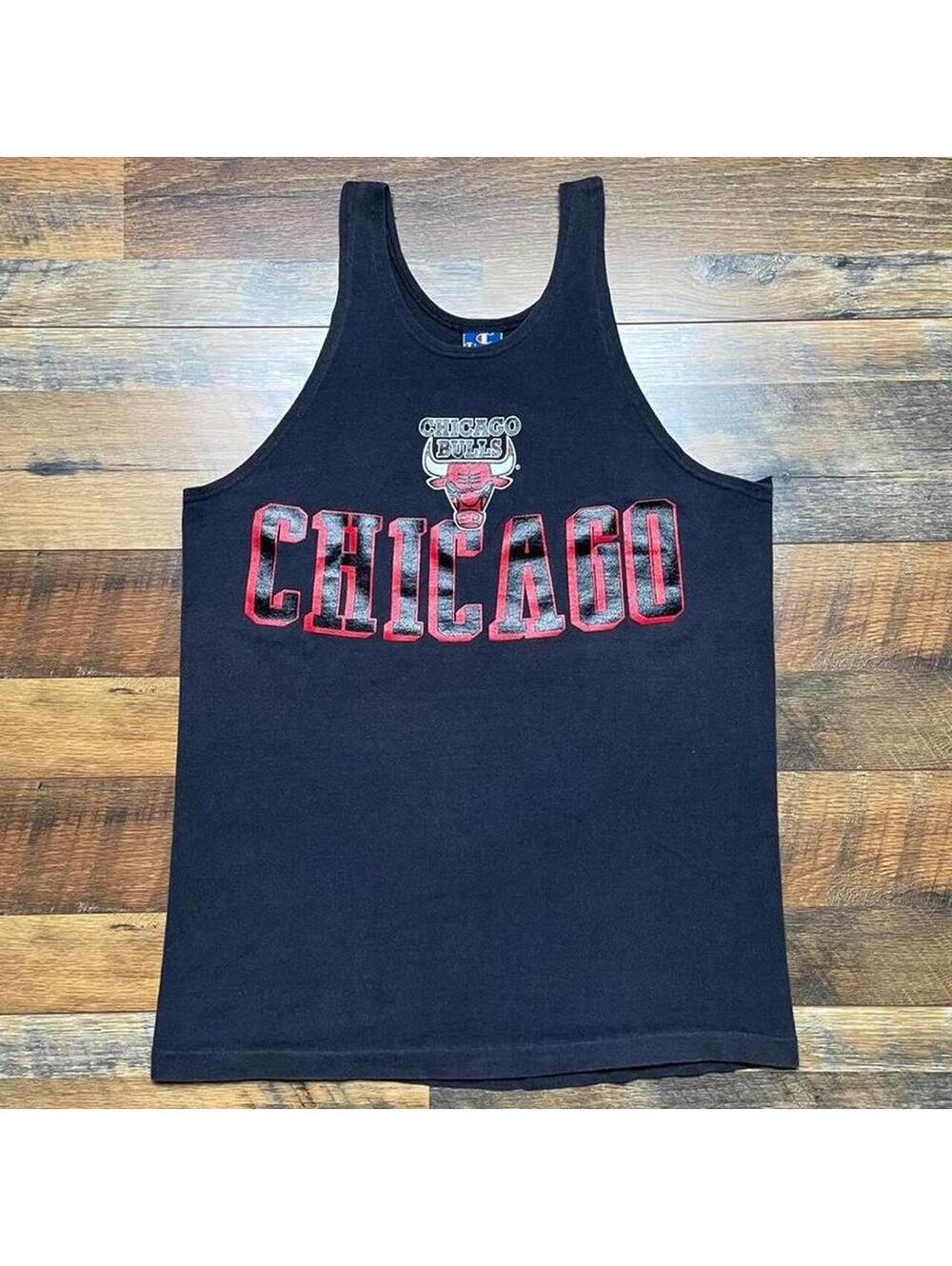 Vintage 90's Chicago Bulls Champion Tank Top Size Large NBA Sleeveless Shirt